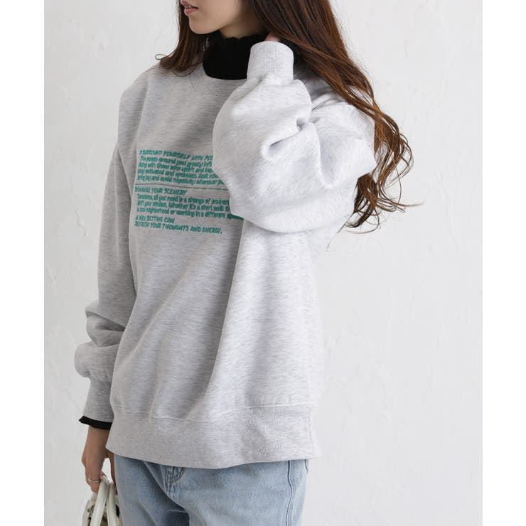 裏起毛 レターロゴ刺繍 BIGサイズ スウェットトレーナー | Pumpkin  Port | 詳細画像13 