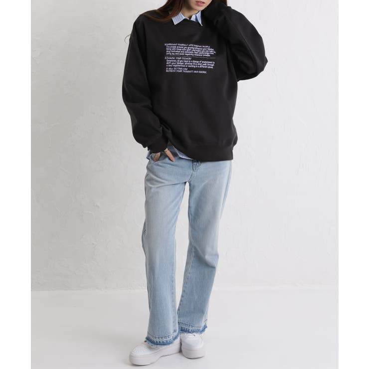 裏起毛 レターロゴ刺繍 BIGサイズ スウェットトレーナー | Pumpkin  Port | 詳細画像21 