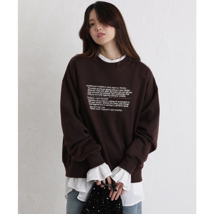 裏起毛 レターロゴ刺繍 BIGサイズ スウェットトレーナー | Pumpkin  Port | 詳細画像26 