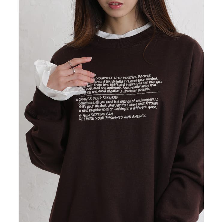 裏起毛 レターロゴ刺繍 BIGサイズ スウェットトレーナー | Pumpkin  Port | 詳細画像27 