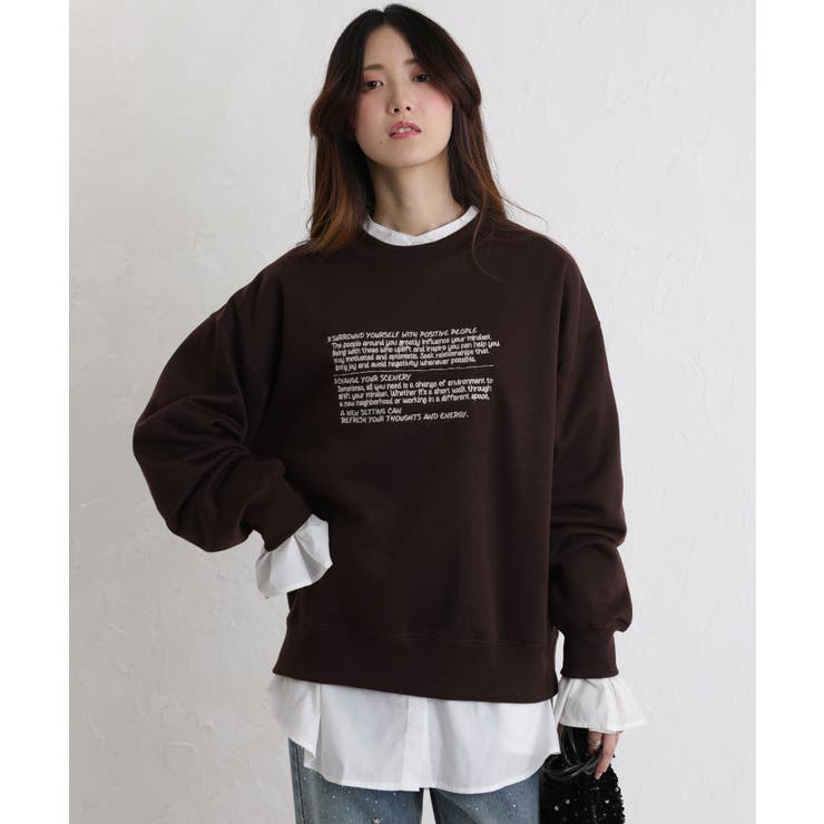 裏起毛 レターロゴ刺繍 BIGサイズ スウェットトレーナー | Pumpkin  Port | 詳細画像29 