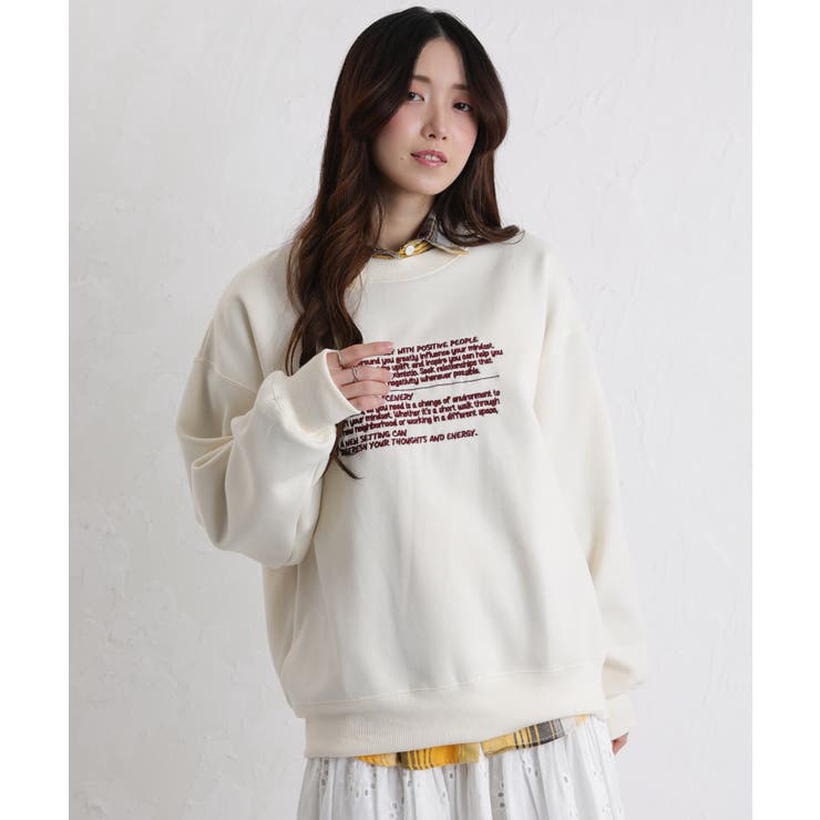 裏起毛 レターロゴ刺繍 BIGサイズ スウェットトレーナー | Pumpkin  Port | 詳細画像4 