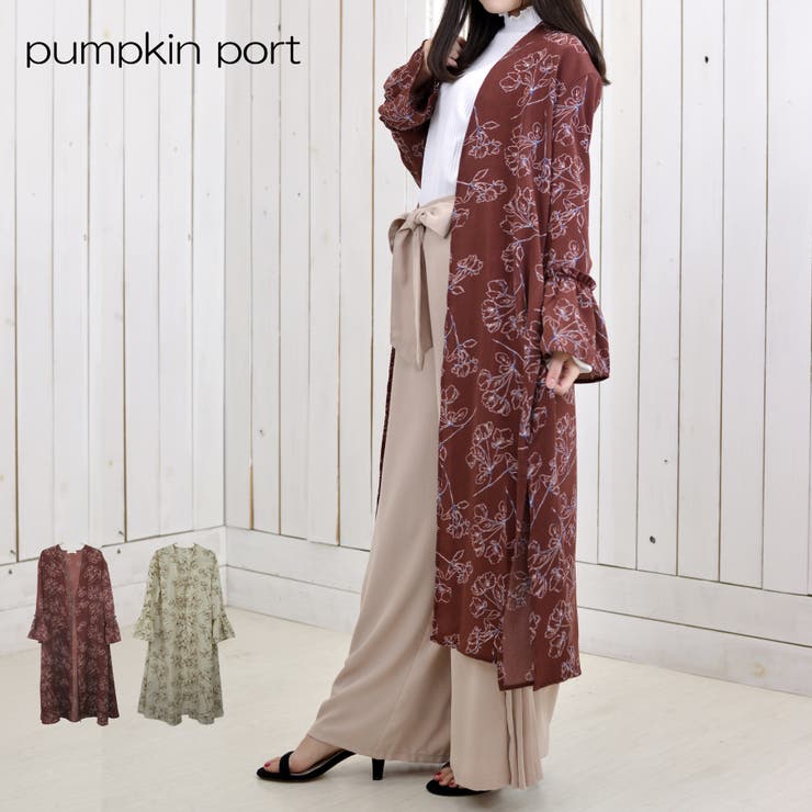 花柄ベルスリーブガウン[品番：PPNW0000027]｜Pumpkin Port