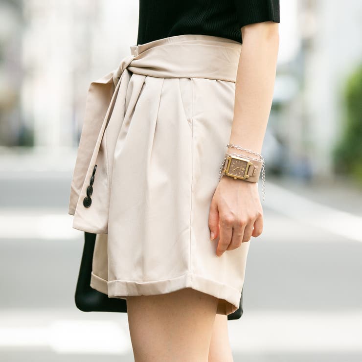 ポリエステルレーヨン腰巻き風ベルト付きスカパン 品番 Ppnw Pumpkin Port パンプキンポート のレディースファッション 通販 Shoplist ショップリスト