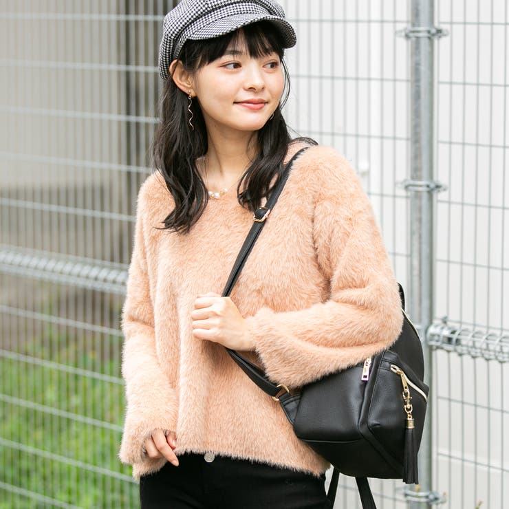 シャギーニット V長袖プルオーバー[品番：PPNW0000919]｜Pumpkin Port