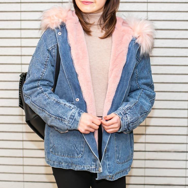 ✨美品✨大きいサイズ　トゥービーシック　デニムジャケット　ファー付き　44 美品 大きいサイズ46 トゥービーシック レッキスファーデニム