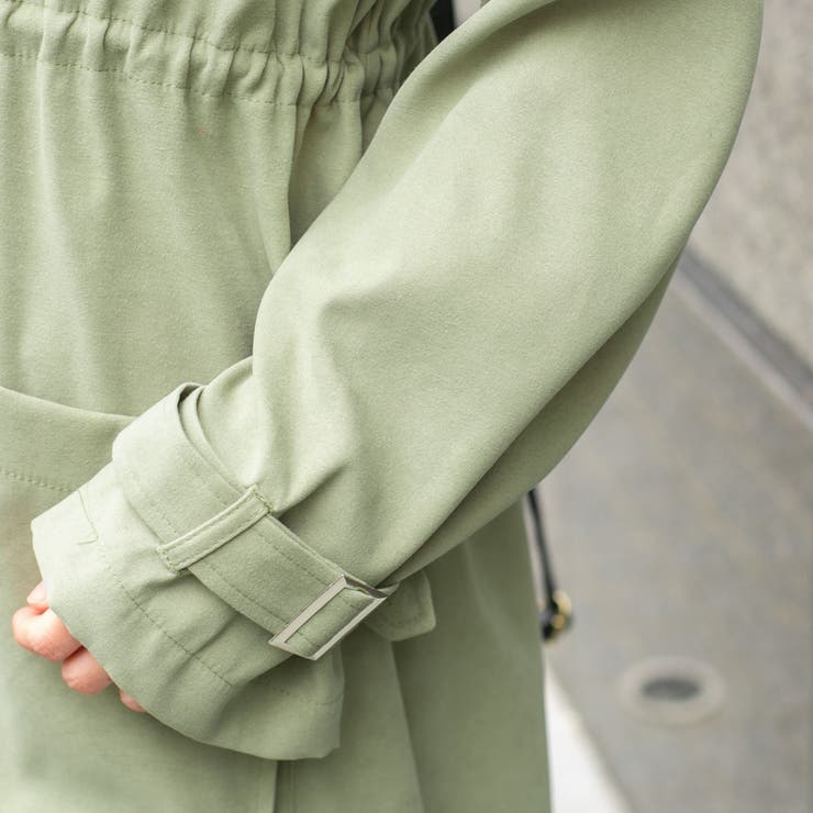 ポリエステルピーチ ドローストリングテーラードロングコート | Pumpkin  Port | 詳細画像11 