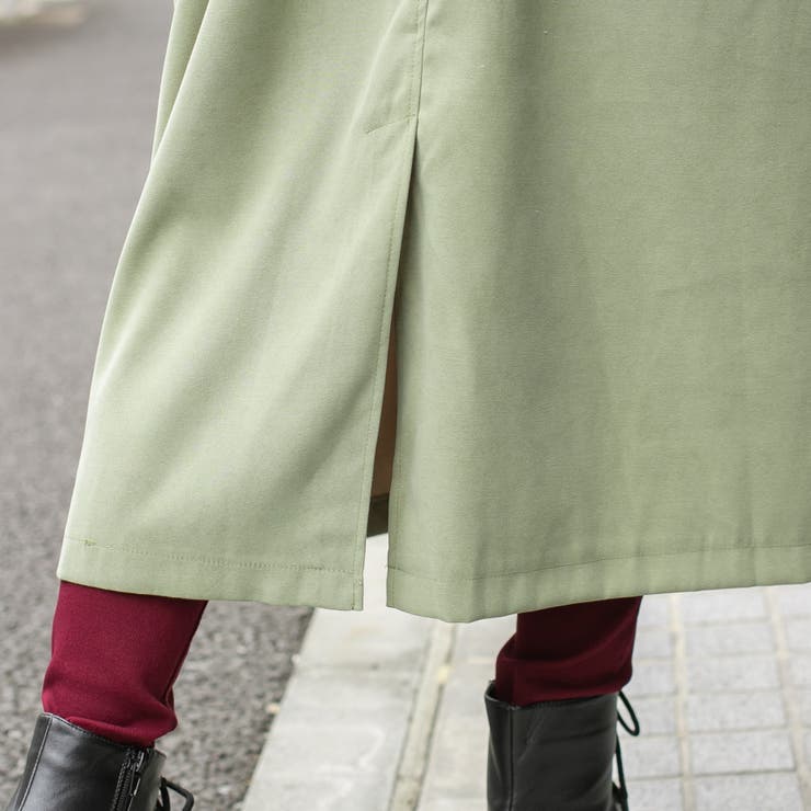 ポリエステルピーチ ドローストリングテーラードロングコート | Pumpkin  Port | 詳細画像15 