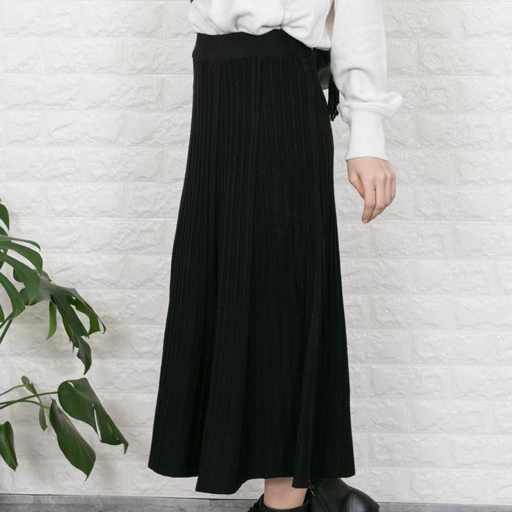 Coldf33t スカート ラップ風フレアスカート／ウォッシャブル／ストレッチ／ダブル