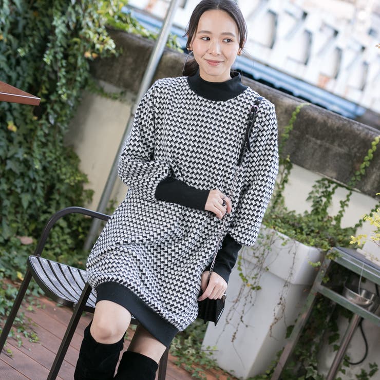 起毛ツィードマトンスリーブハイネックワンピース 品番 Ppnw Pumpkin Port パンプキンポート のレディースファッション通販 Shoplist ショップリスト