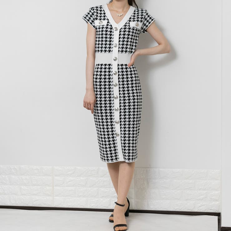 千鳥柄 ジャガードニット ワンピース 品番 Ppnw Pumpkin Port パンプキンポート のレディースファッション通販 Shoplist ショップリスト