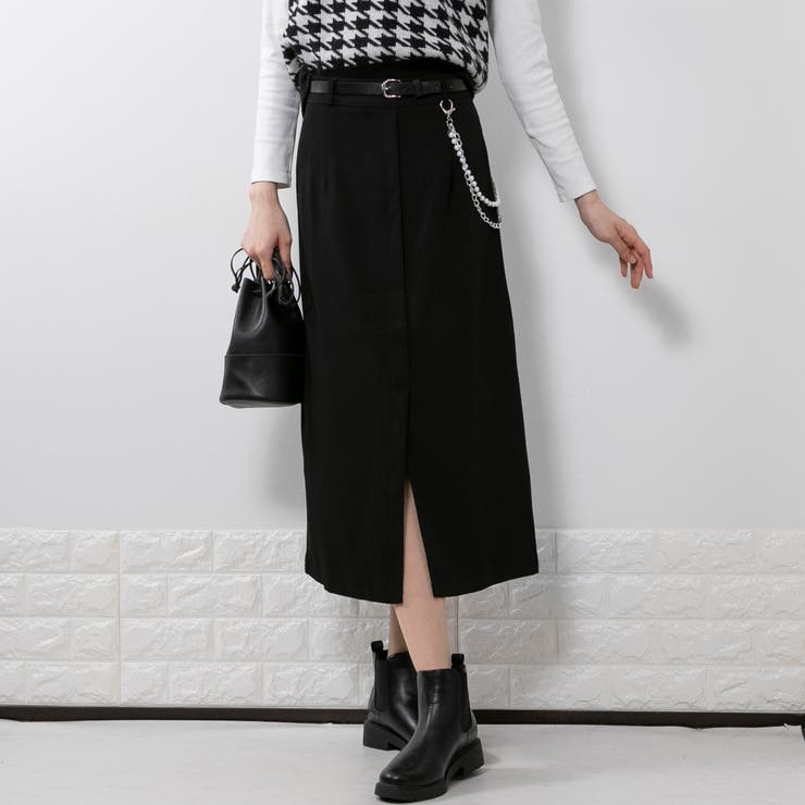 ベルト+ウォレットチェーン付 スカート[品番：PPNW0002850]｜Pumpkin