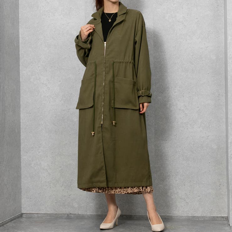 ミリタリー風 ロングコート[品番：PPNW0002932]｜Pumpkin Port