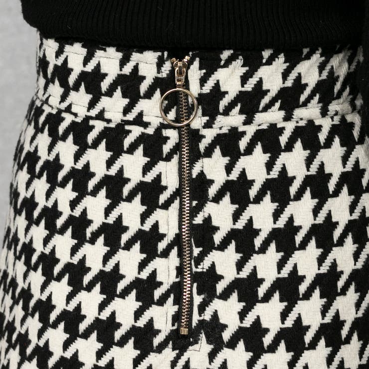 千鳥柄 BACK ZIP スカート[品番：PPNW0002901]｜Pumpkin Port