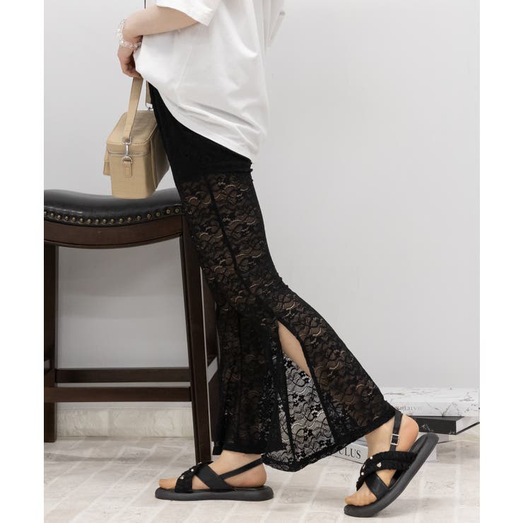 レース スリット パンツ mew】スリットレースパンツ