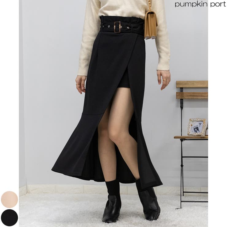 美脚 映え サイドスリット マーメイド ロングスカート[品番