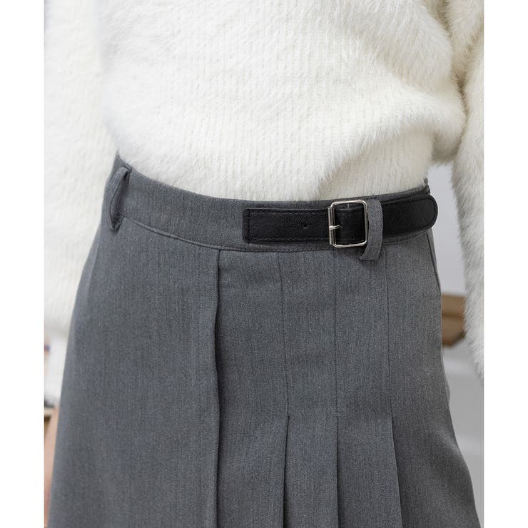 サイドベルト インパン付 プリーツミニスカート S/M2サイズ 韓国 Y2K