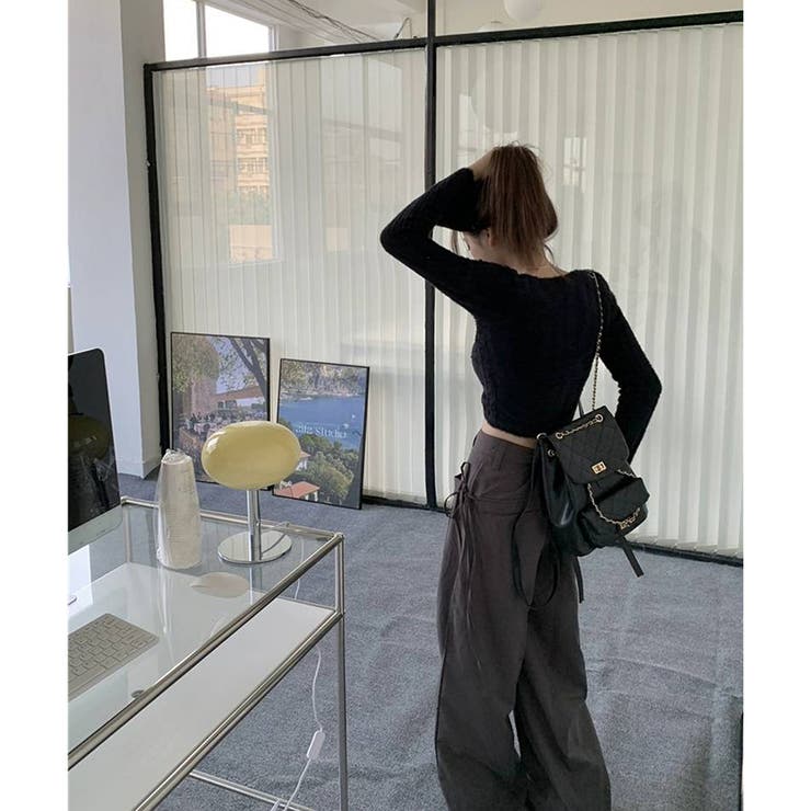 シャギーニット 短丈 スクエアネック ニット | Pumpkin  Port | 詳細画像20 