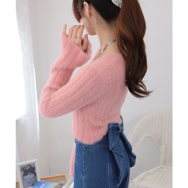 シャギーニット 短丈 スクエアネック ニット | Pumpkin  Port | 詳細画像29 