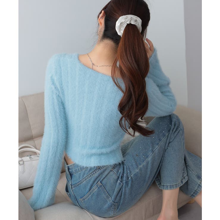 シャギーニット 短丈 スクエアネック ニット | Pumpkin  Port | 詳細画像44 