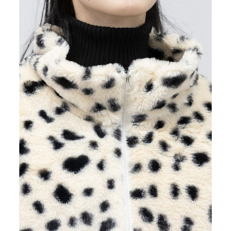 ふわふわ フェイクファー ダルメシアン柄 BIG ブルゾン 韓国