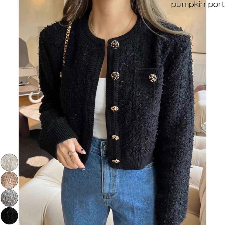 レトロな大人カジュアル ニットカーディガン 韓国 韓国ファッション | Pumpkin  Port | 詳細画像1 