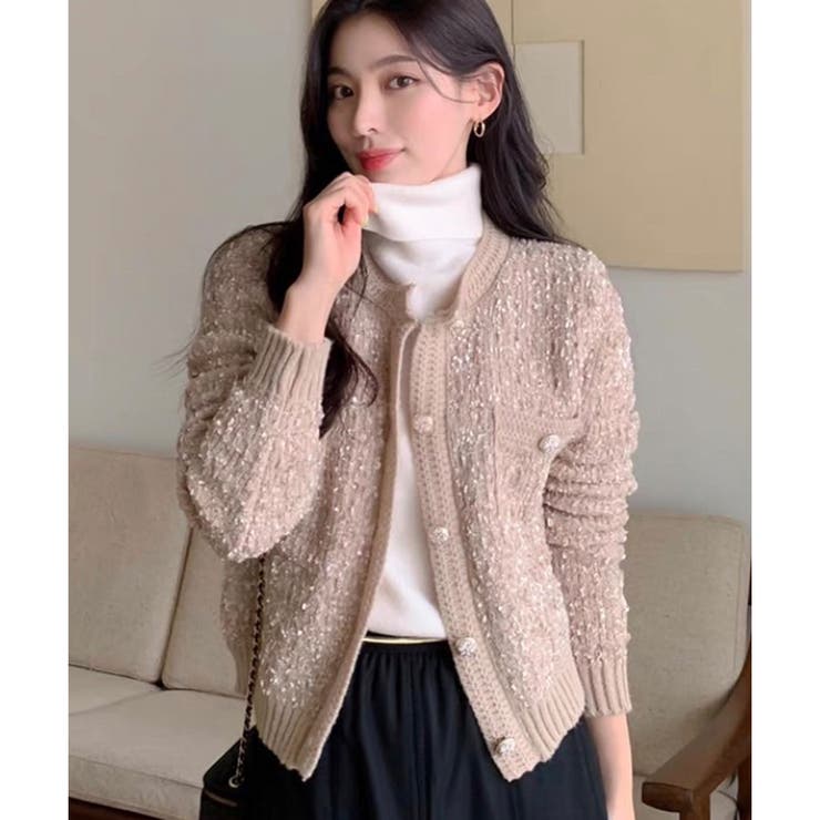 レトロな大人カジュアル ニットカーディガン 韓国 韓国ファッション | Pumpkin  Port | 詳細画像13 