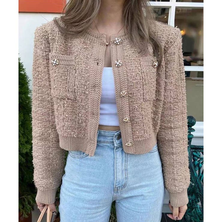 レトロな大人カジュアル ニットカーディガン 韓国 韓国ファッション | Pumpkin  Port | 詳細画像8 