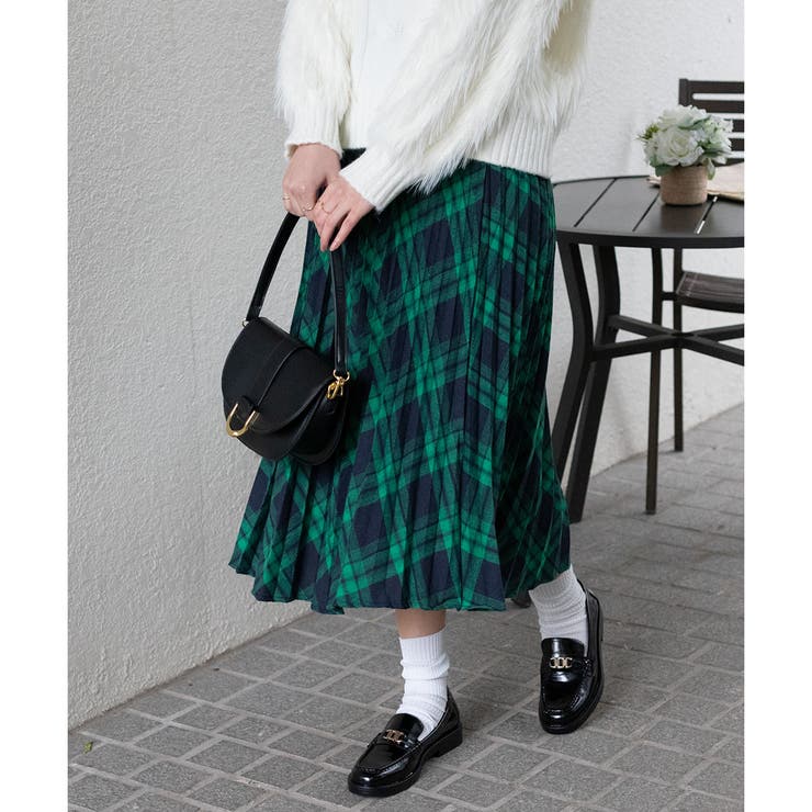 ネルチェック プリーツロングスカート | Pumpkin  Port | 詳細画像19 