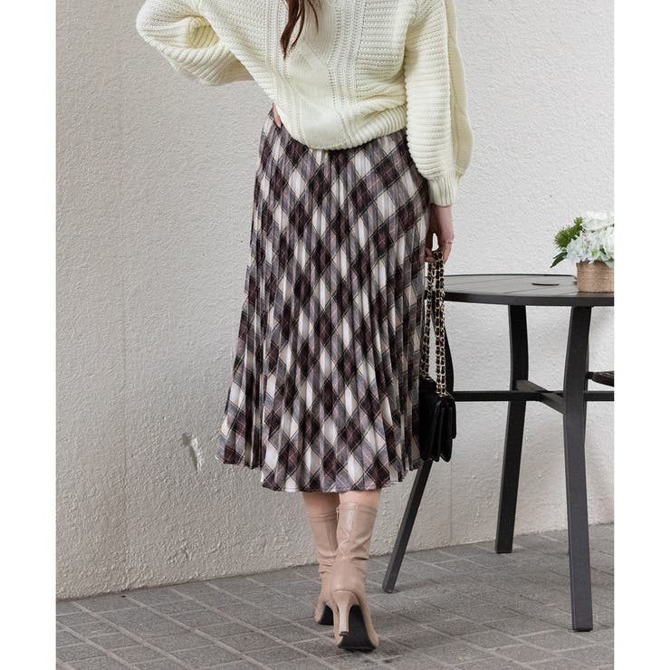 ネルチェック プリーツロングスカート | Pumpkin  Port | 詳細画像8 