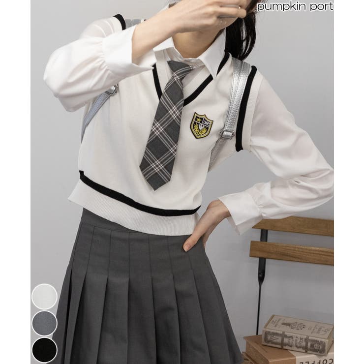 美品  ベストレイヤードシャツ+プリーツミニスカート セットアップ トップス