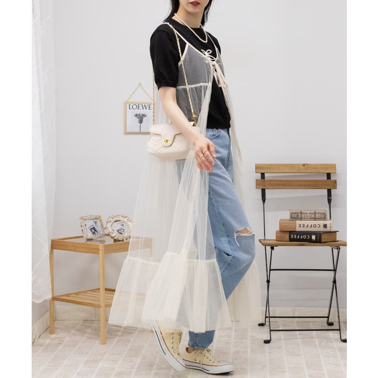 【美品】アウラアイラ 2way ティアード チュール ワンピース 切り替え 上品 2WAY TULLE TIERED SKIRT — aulaaila