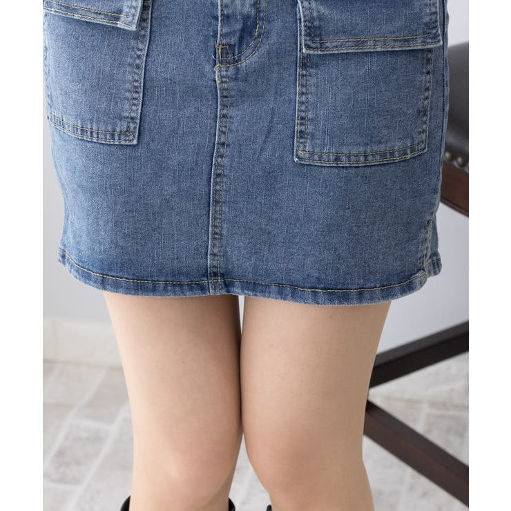 ストレッチデニム インパン付 ミニスカート[品番：PPNW0004263