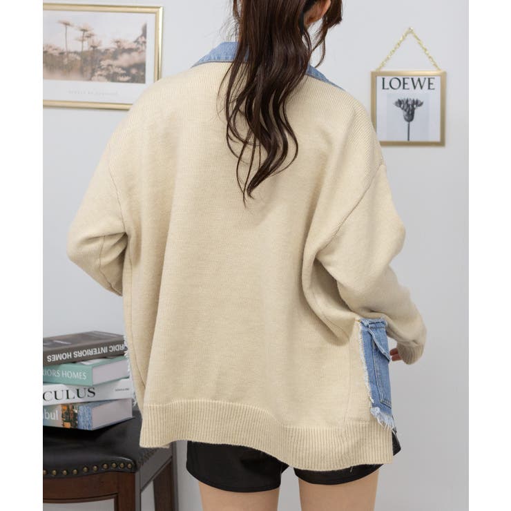 NOLLEY'S - 美品 NOLLY'S デニム切り替えジャケットカーディガン