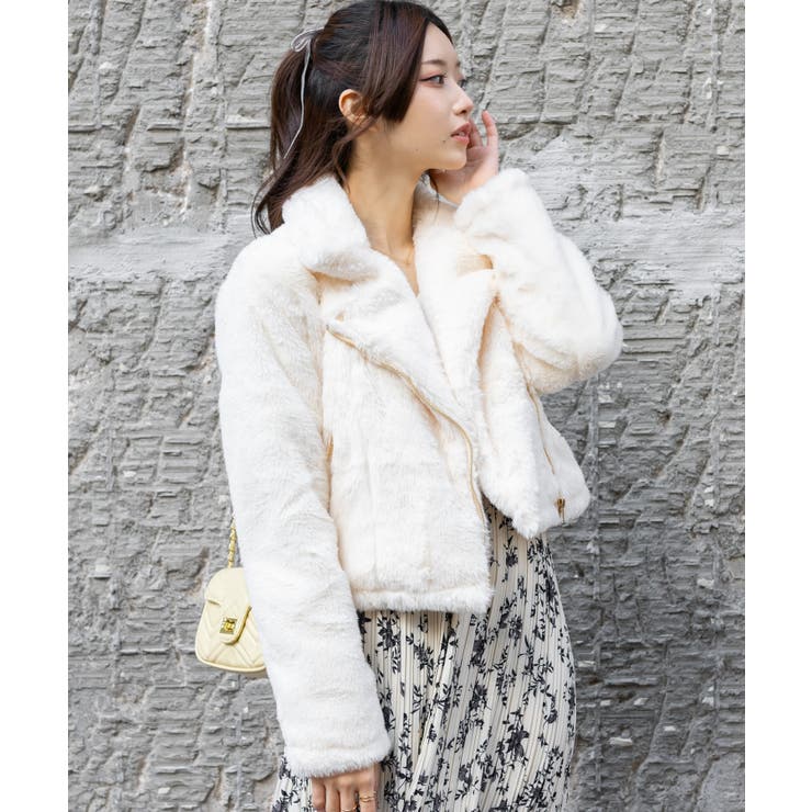 フェイクファー ライダース[品番：PPNW0004496]｜Pumpkin Port