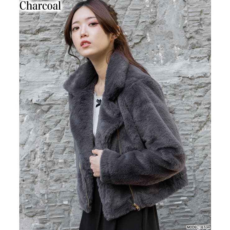 フェイクファー ライダース[品番：PPNW0004496]｜Pumpkin Port