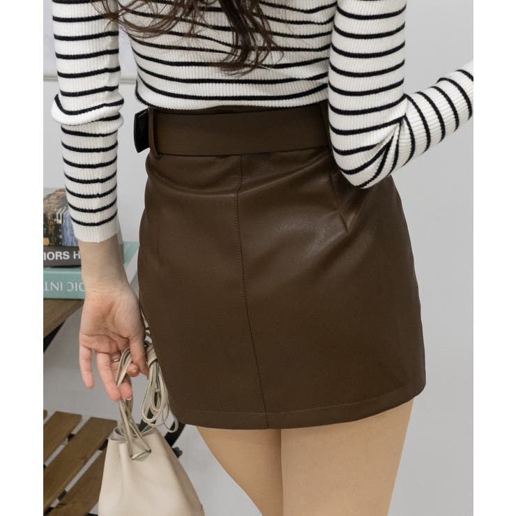 太ベルト付 インパン付ミニスカート[品番：PPNW0004498]｜Pumpkin Port