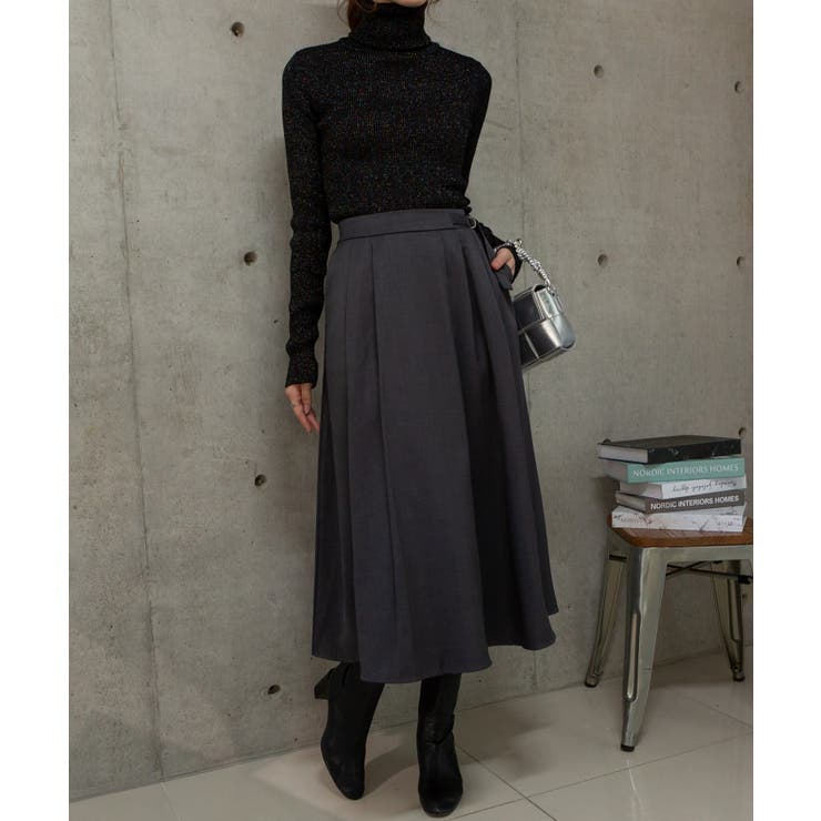 サイドプリーツD管付ロングスカート[品番：PPNW0004585]｜Pumpkin Port