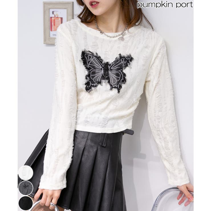 ブロークン バタフライ ロンT | Pumpkin  Port | 詳細画像1 