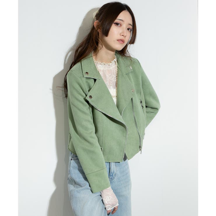 ☆バーバリー☆オリーブグリーンライダースジャケット☆美品☆春