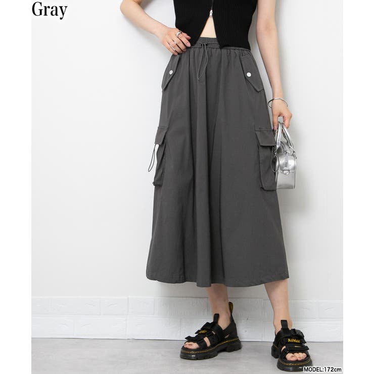 【み〜ちゃん（╹◡╹）】バーバリーロンドン　ストレッチロングスカート ストレッチ カーゴ フレアロングスカート[品番：PPNW0004782