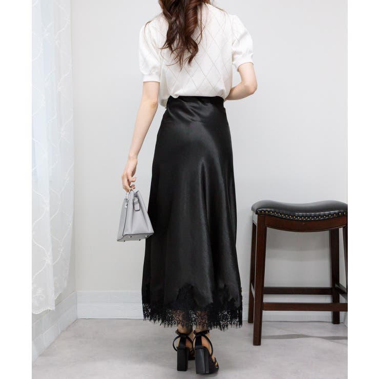 黒のフレアスカート レースの裾付き 楽天市場】裾レース付き タックフレアスカート スカート レディース
