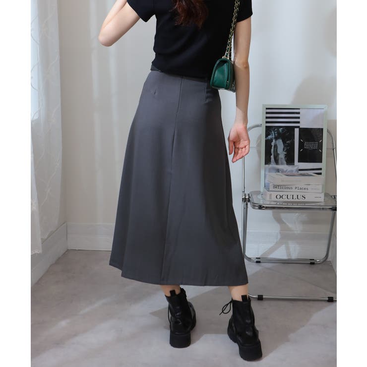 ベルトセット ボックスプリーツ ロングスカート[品番：PPNW0004943