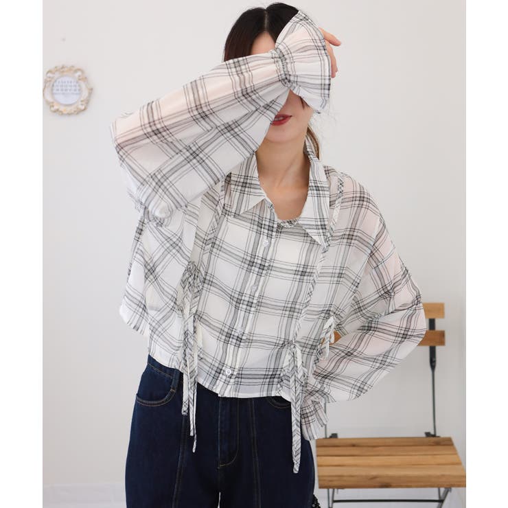 ダブルリボン キャンディスリーブ 長袖 ブラウス | Pumpkin  Port | 詳細画像2 