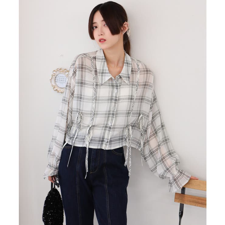 ダブルリボン キャンディスリーブ 長袖 ブラウス | Pumpkin  Port | 詳細画像3 