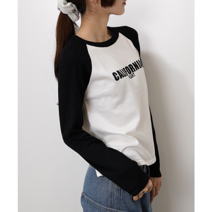 CALIFORNIA プリント ラグラン長袖ニットTシャツ | Pumpkin  Port | 詳細画像14 