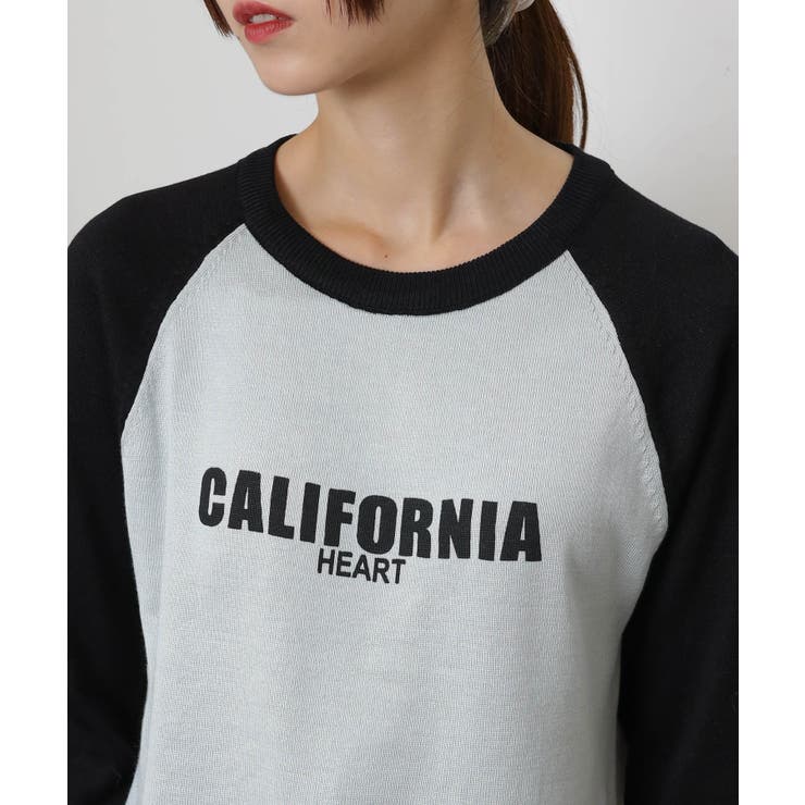 CALIFORNIA プリント ラグラン長袖ニットTシャツ | Pumpkin  Port | 詳細画像17 