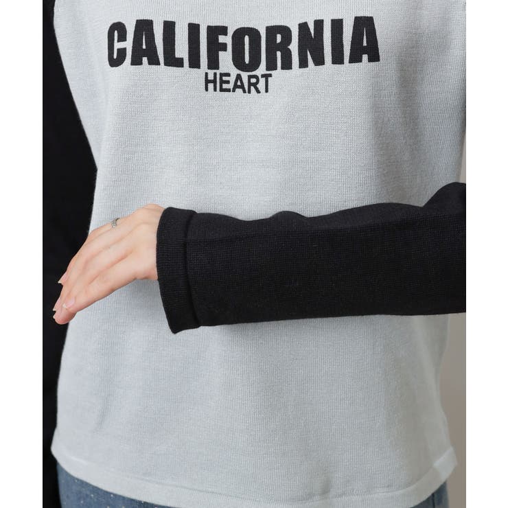 CALIFORNIA プリント ラグラン長袖ニットTシャツ | Pumpkin  Port | 詳細画像18 