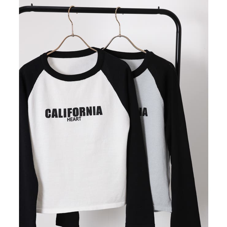 CALIFORNIA プリント ラグラン長袖ニットTシャツ | Pumpkin  Port | 詳細画像21 
