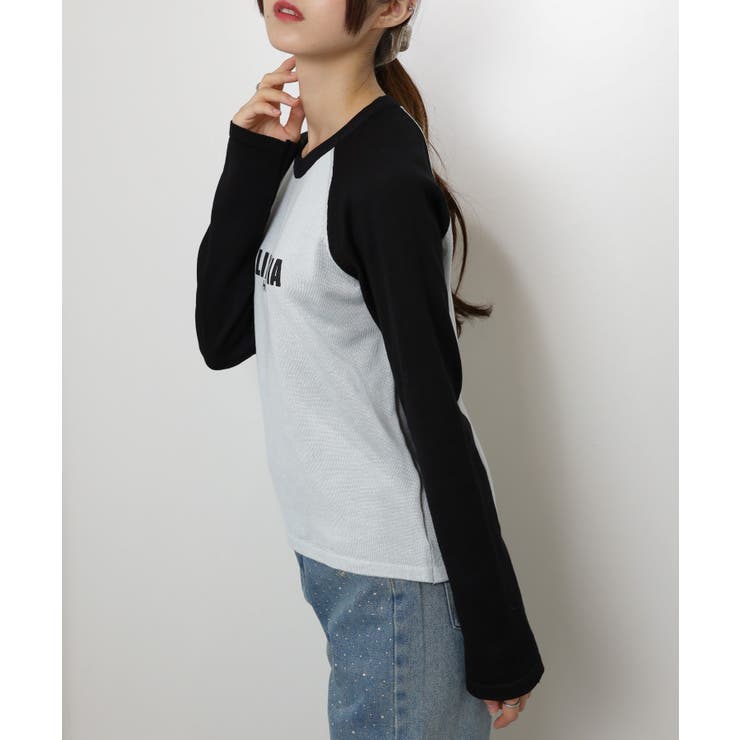 CALIFORNIA プリント ラグラン長袖ニットTシャツ | Pumpkin  Port | 詳細画像6 